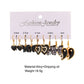 5 Pairs Black and White Heart Butterfly Drop Charm Earrings For Women Girl