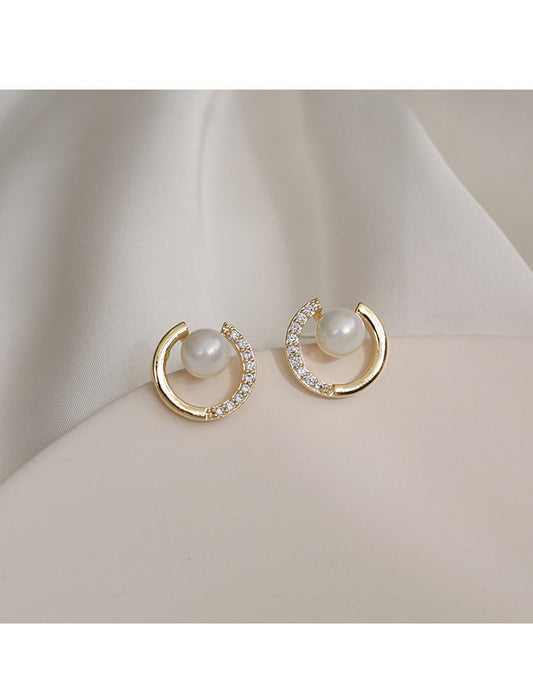 Stylish Arch Pearl Fashion Earings Jewelry Small Stud Earrings Women Girls