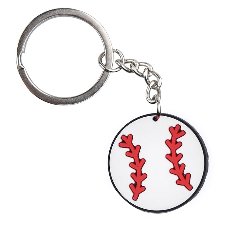 34 Styles Basketball Tennis Baseball Softball Keychain PVC Sports Pendant Key