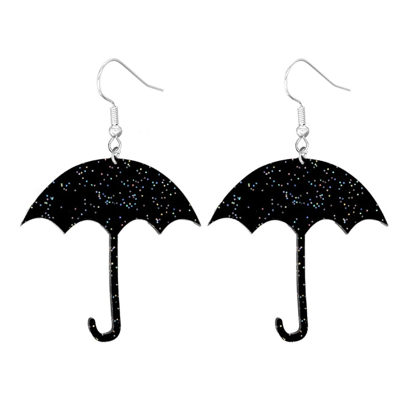 Black Umbrella Drop Earrings Women Fashion Creative Art Cute Stylish Jewelry