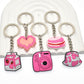 11 Styles PVC Pink Series Keychain Keyring Cute Key Chain Keychains Bag Car