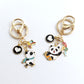 4 Styles Cartoon Cute Sports Skating Panda Keychain Charms Creative Girls Bag