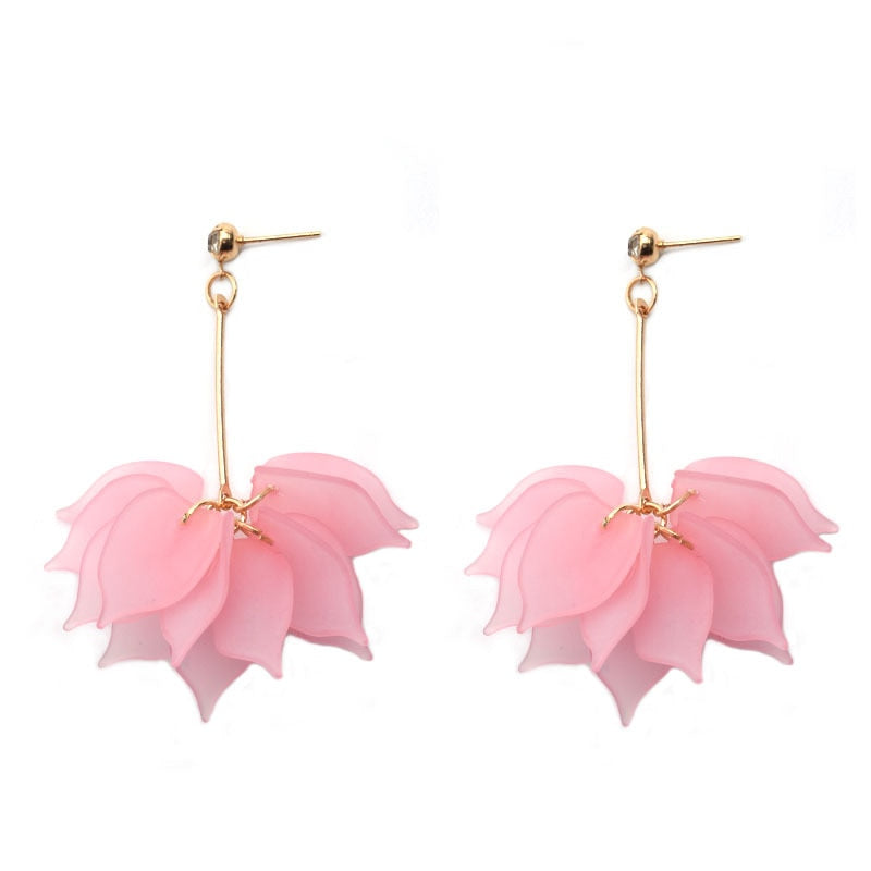 34 Styles Resin Flower Petal Dangle Earrings Fashion Party Girls Pendant