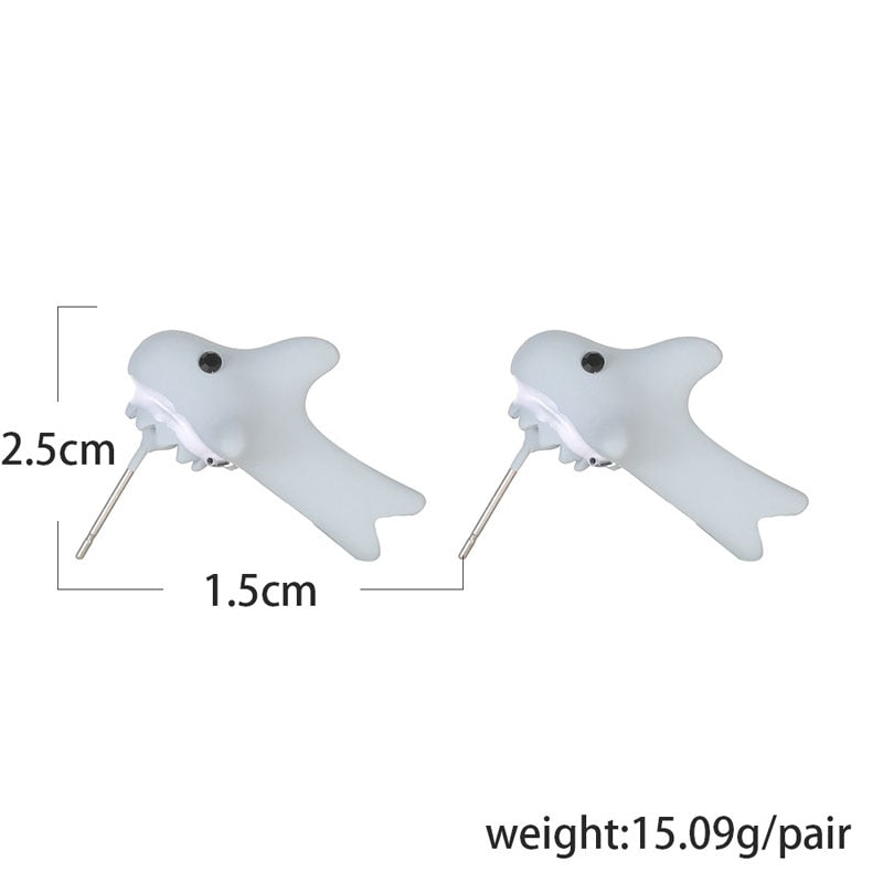 Cartoon Shark Fashion Ear Studs Earrings Jewelry Women Earrings Accessories Gift