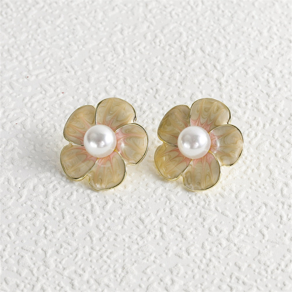 3D Flower Fashion Earrings Minimalist Creative Style Ear Studs Earrings