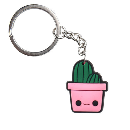 Pink Pot Cactus Keychain Gift Cute Charms Keyring Souvenir Handbag Accessories