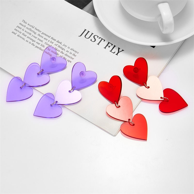 14 Styles Cartoon Heart Lips Big Acrylic Drop Earrings Hip Hop Art Women Party