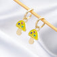 Yellow Mushroom Drop Earrings Cartoon Art Women Party Jewelry Ear Fashion