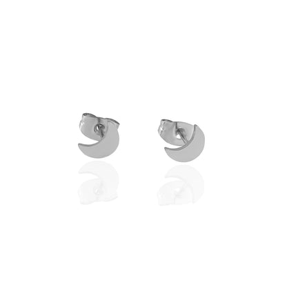 Stainless Steel Moon Earrings female simple Ear Studs Gift for Her