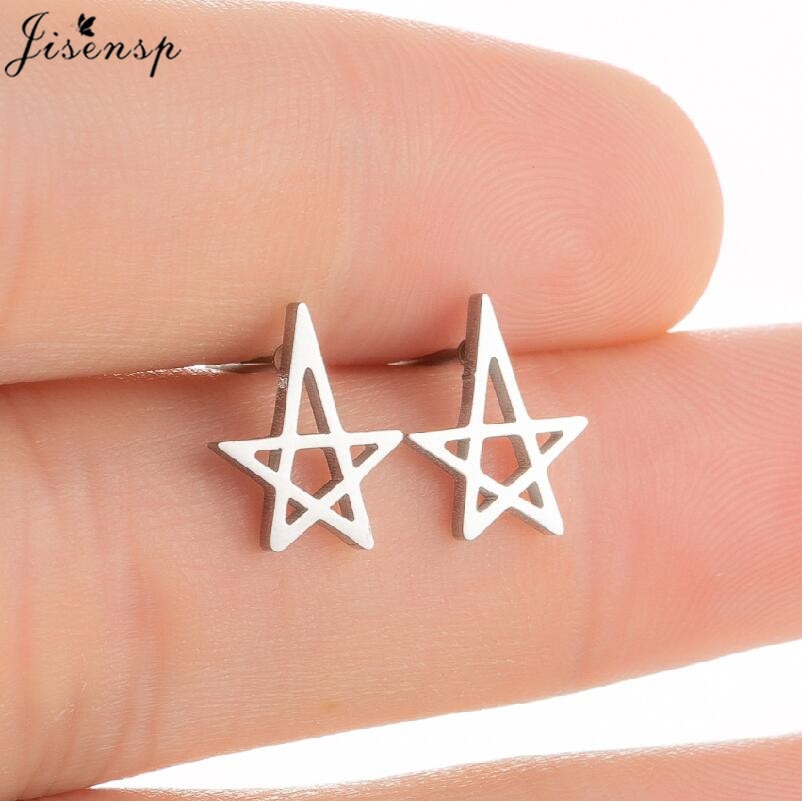 Long Star Stainless Steel Earrings Women Jewelry Small Studs Gifts Earring