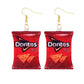 19 Styles Acrylic Snacks Potato Chips Mix Bags Design Dangle Earrings Women