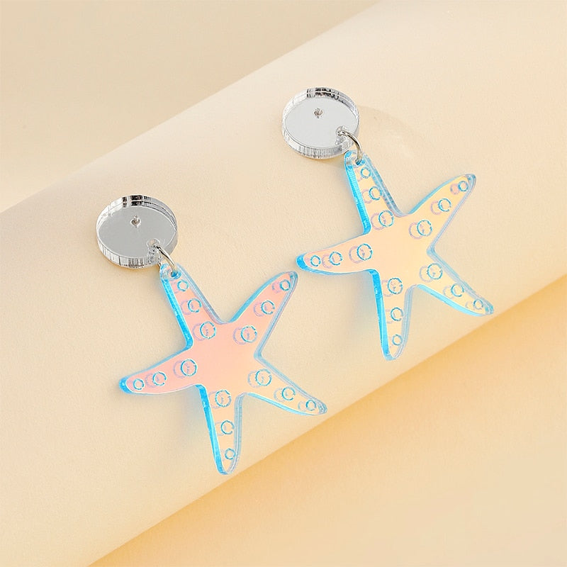 Starfish Drop Earrings Women Travel Fashion Cartoon Earrings Creative Jewelry