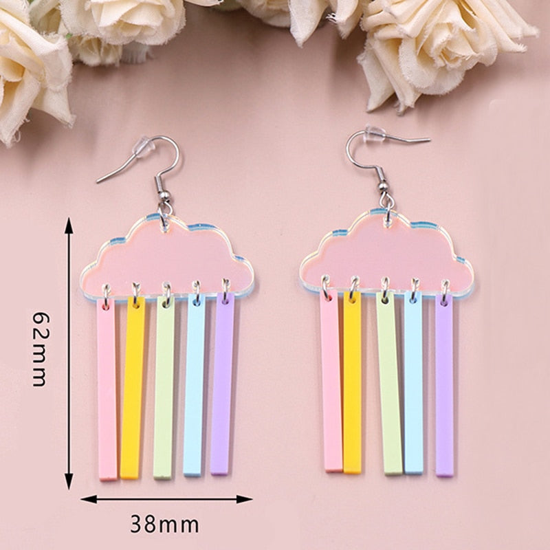 23 Styles Acrylic Astronaut Star Lightning Cat Spaceship Drop Earrings Women