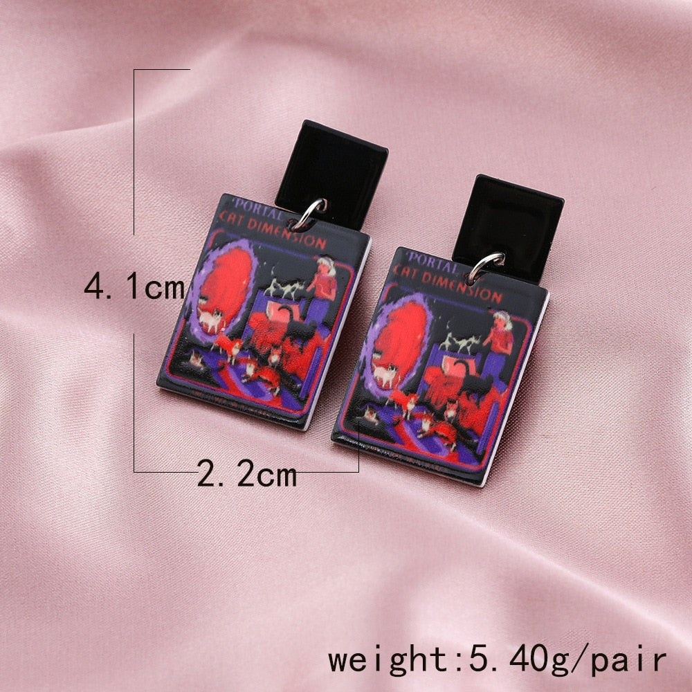 Creative Acrylic Cartoon Dangle Earrings Charms Jewelry Fashion Creative