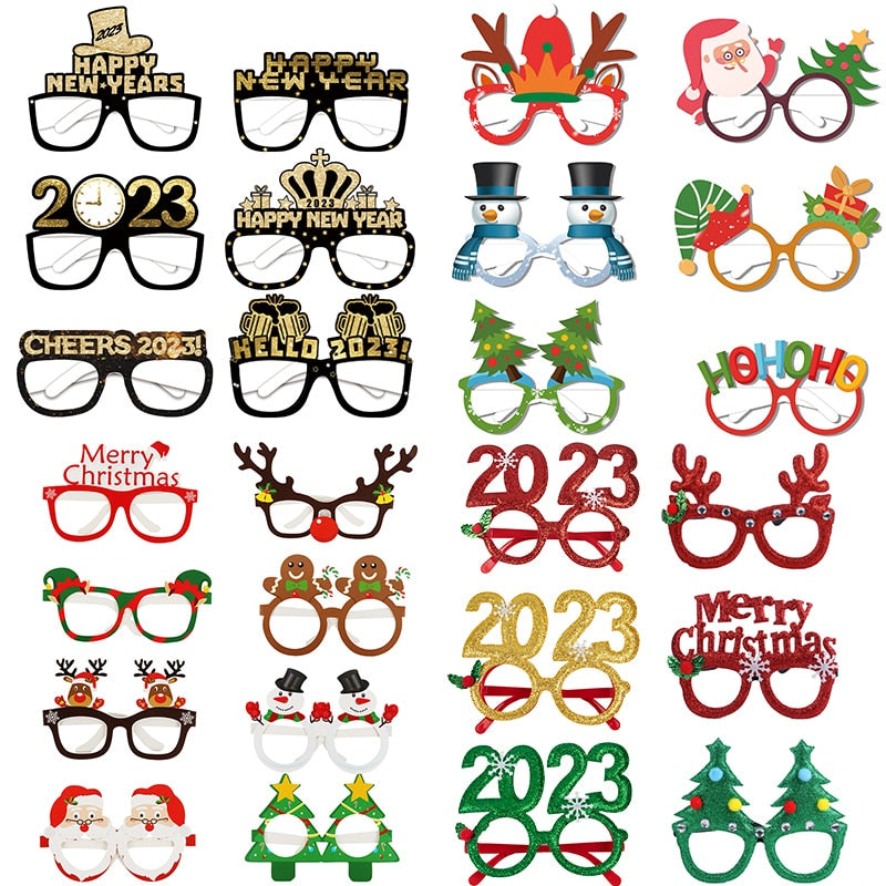 16 Styles Christmas Glasses Adult Kids Christmas Decorations Glasses Frame Gifts