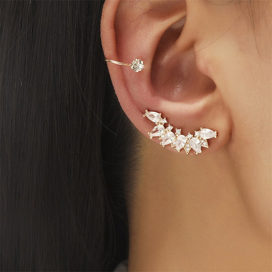 1Pc Bohemian Ear Cuff and Ear Jacket Stud Earrings Women Girl Trendy Earrings