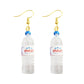 Water Bottle Funny Design Dangle Drop Earrings Women Fashion Creative Art Cute
