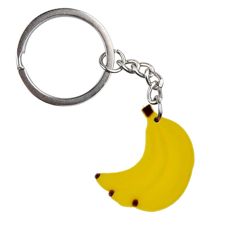 Bananas Fruit Keyring Cartoon Keychains Souvenir Jewelry Bag Pendant Gift