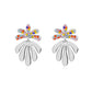 Colorful Rhinestone Metal Leaf Drop Earrings Women Girl Party Gift Fashion Ear