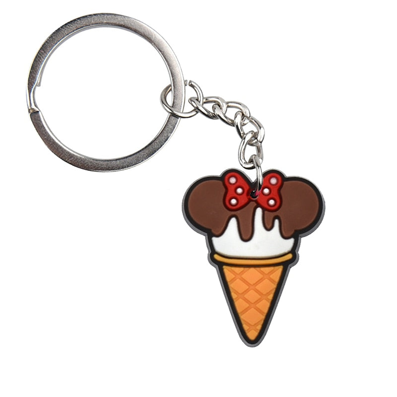 Mouse Ice Cream Cone Keychain Cartoon Key Holder Car handbag Keyring Gift