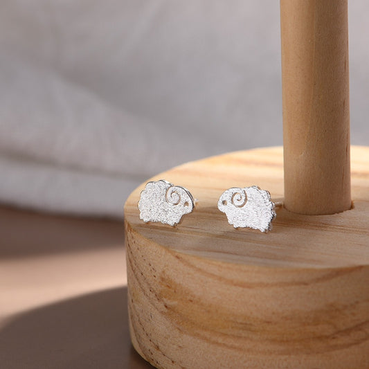 Sheep Minimalist Cute Stud Earrings Women Mini Ear Piercing Jewelry