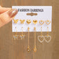 6 Pairs Cute Hearts Dangle Earrings for Fashion Stylish Jewelry Drop Earrings