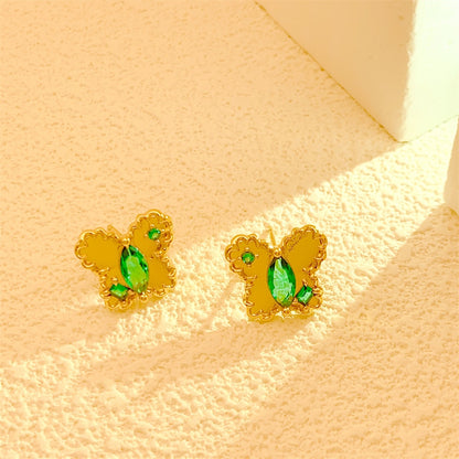 Crystal Butterfly Stud Earrings For Women Jewelry Fashion Women Earring Jewelry
