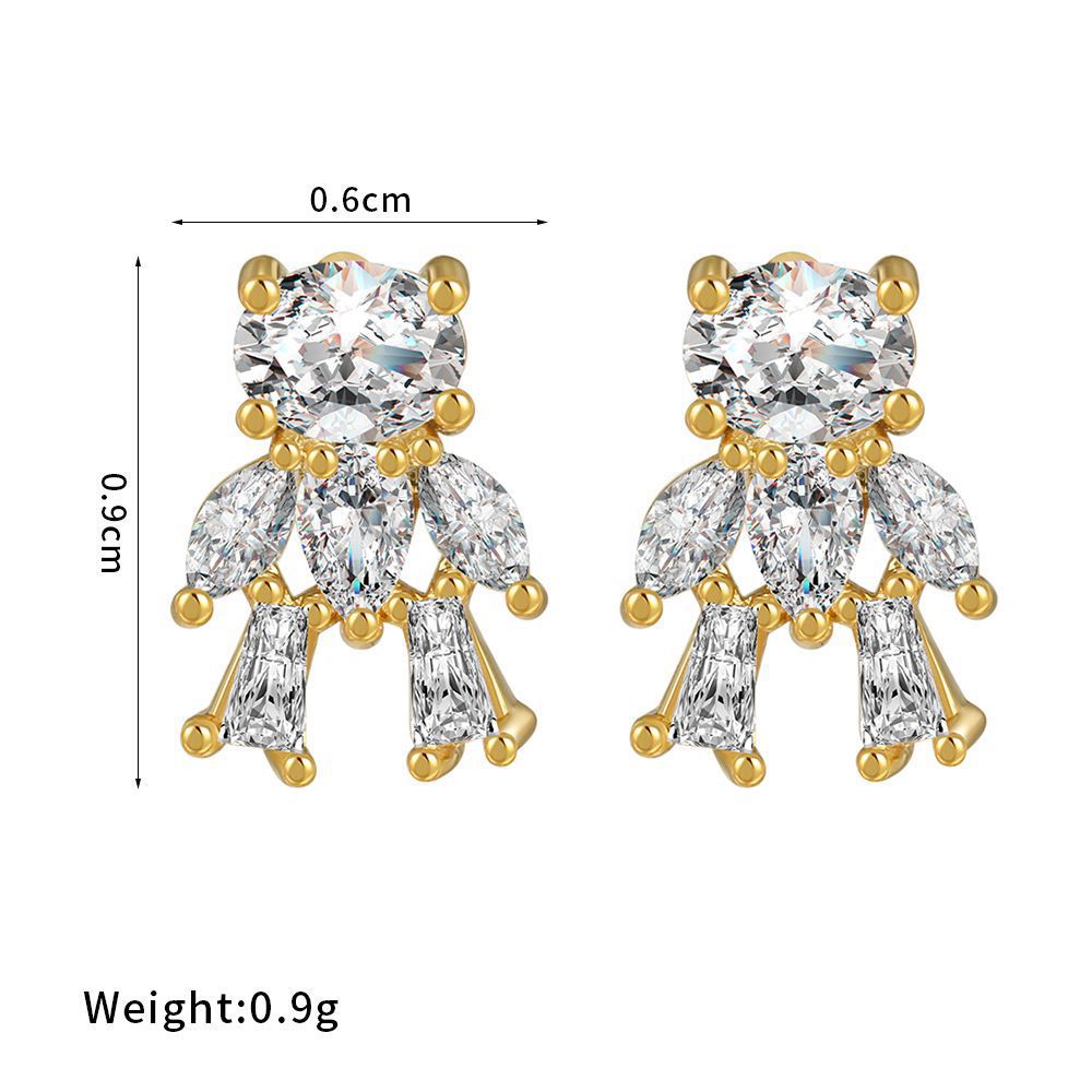 Mini Bear Stud Earrings Hip Hop Women Party Gift Jewelry Ear Fashion Pendant