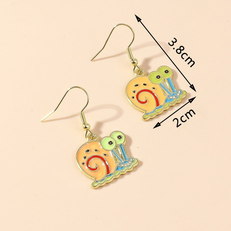 Cartoon Snail Drop Earrings Women Creativity Jewelry Cute Earring Girls Gift