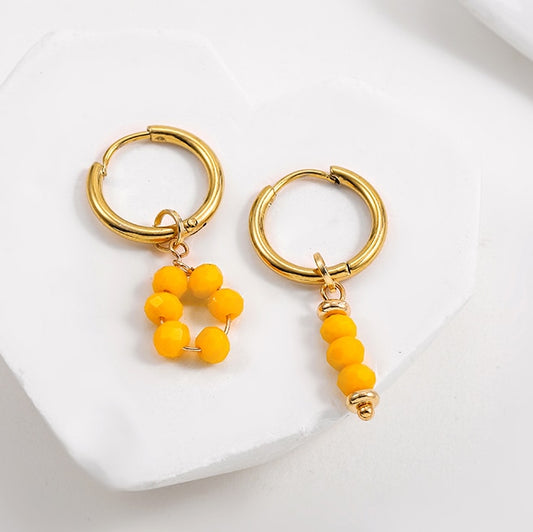 Yellow Beads Drop Earrings Women Party Bohemian Jewelry Dangle Gifts Earrings