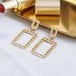 Chain Design Rectangular Drop Earrings Women Girl Fashion Trendy Jewelry