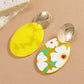 Floral Pattern Oval Lady Cute Dangle Earrings for Women Jewelry Girls Earrings
