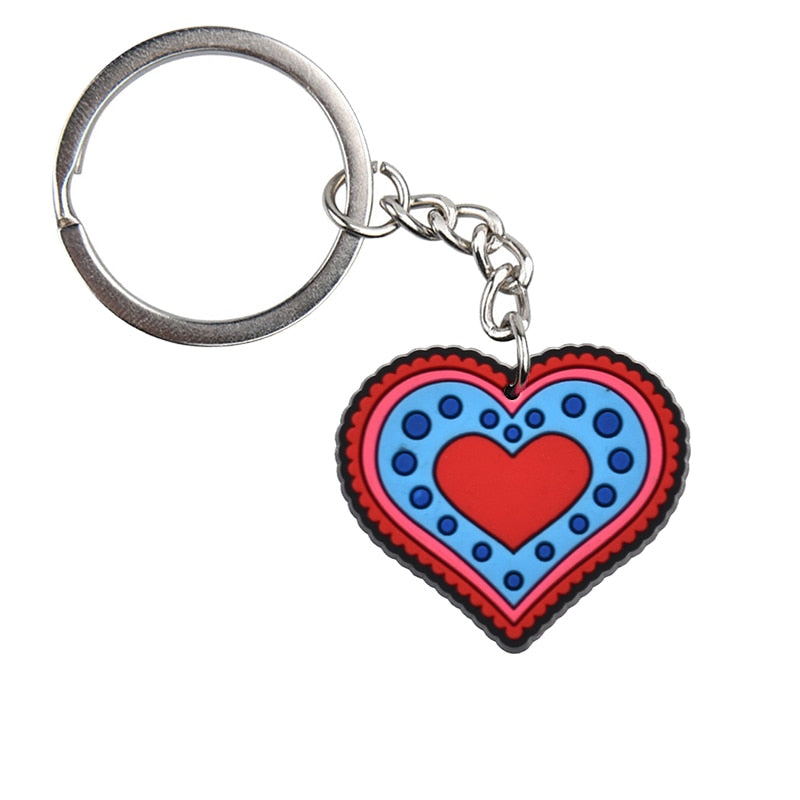 Heart Mexican Day Of The Dead Keyring Cartoon Keychains Souvenir Jewelry Bag