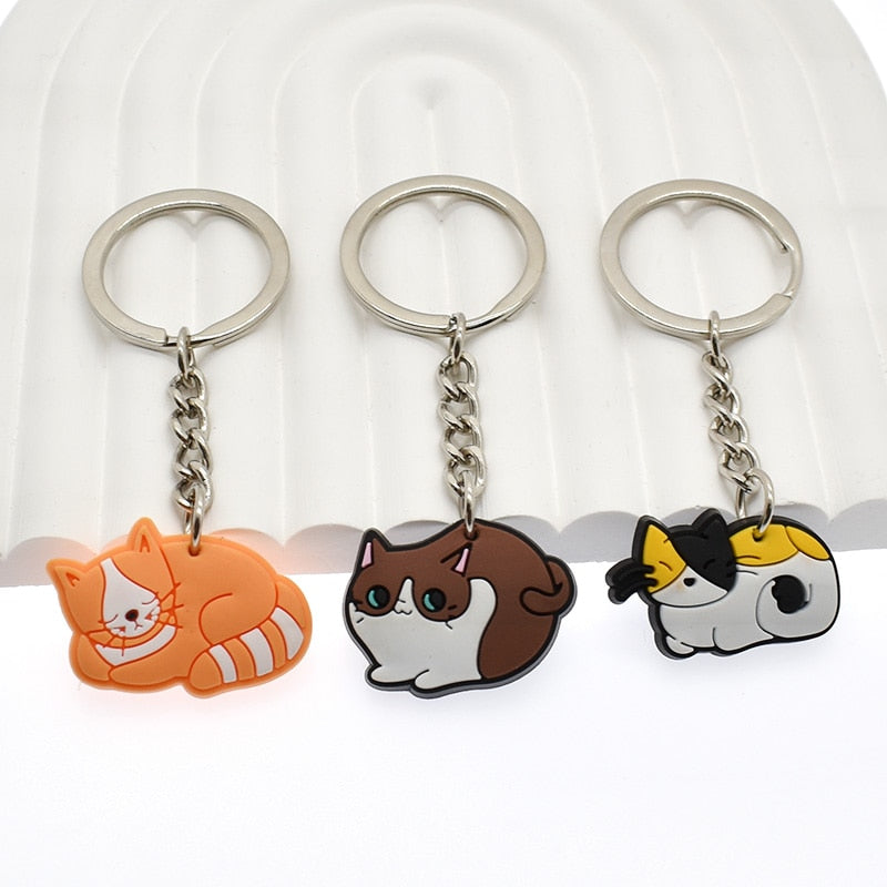 14 Styles Cat Animal Pet Keychain Gift FOr Cat Mom Cat Owner Cartoon Creative