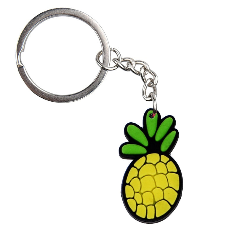 Pineapple Fruit Keyring Cartoon Keychains Souvenir Jewelry Bag Pendant Gift