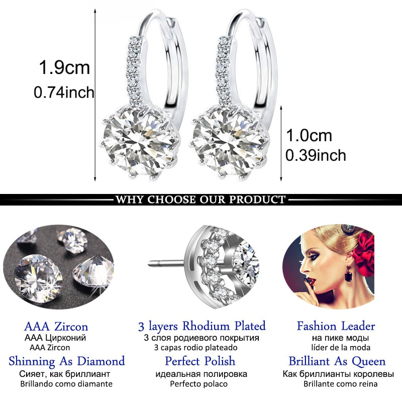 Rhinestone Ear Buckle Ear Studs Earrings Female Fashion Earrings Jewelry Gifts