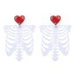 Heart and Ribs Drop Earrings Women Travel Fashion Cartoon Earrings Creative