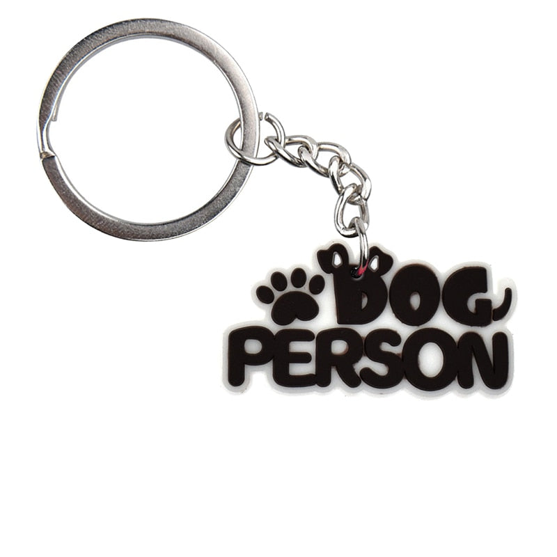 Dog Person PVC Cute Animal Cartoon Keychain Lovely Mini Dog Design Key Holder