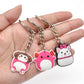 12 Styles Cartoon Cute Rubber Keychain Panda Pig Cat Animal Car Key Chain Bag