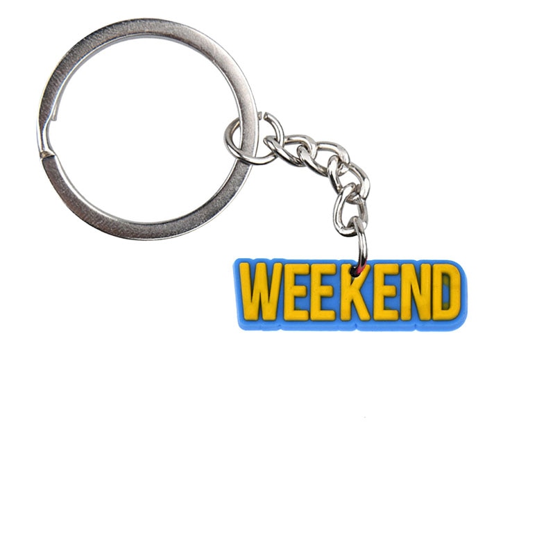 Weekend Keychain Car Keyring Cartoon Creative Pendant Souvenir Gift