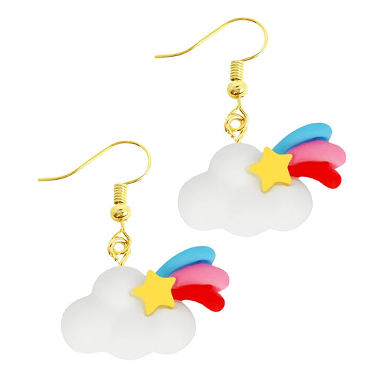 Fluffy Cloud Drop Earrings Women Art Fashion Cartoon Earrings Creative Jewelry