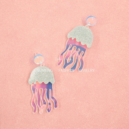 Jellyfish Acrylic Drop Earrings Women Travel Fashion Cartoon Earrings Creative