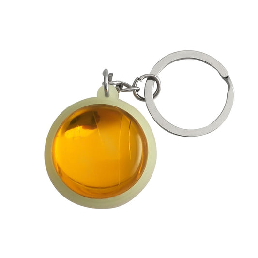 Round Amber Color Pendant Keychain Gift Cute Charms Keyring Souvenir Handbag