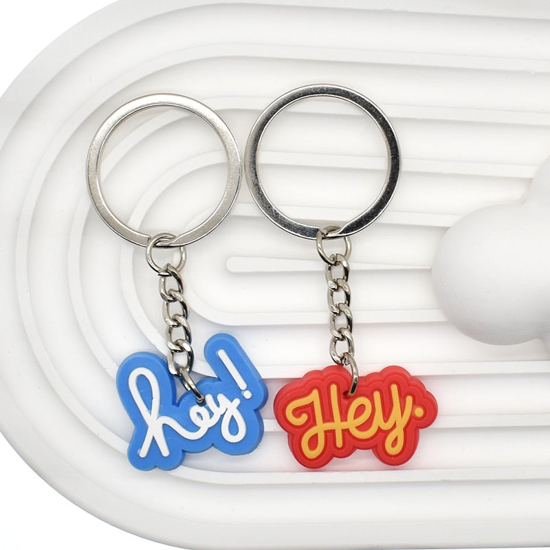 43 Styles Phrase Quotes Keychain Car Keyring Cartoon Creative Pendant Souvenir