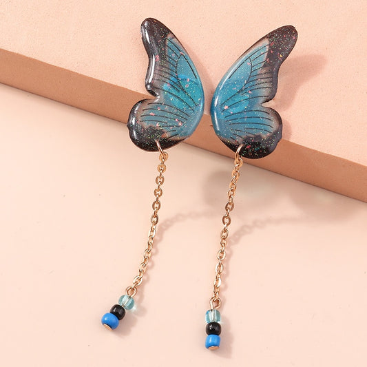 Blue Butterfly Wings Dangle Earrings for Girls Women Birthday Gift Lovely