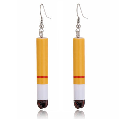 Imitation Cigarette Design Acrylic Drop Earrings Women Travel Fashion Cartoon