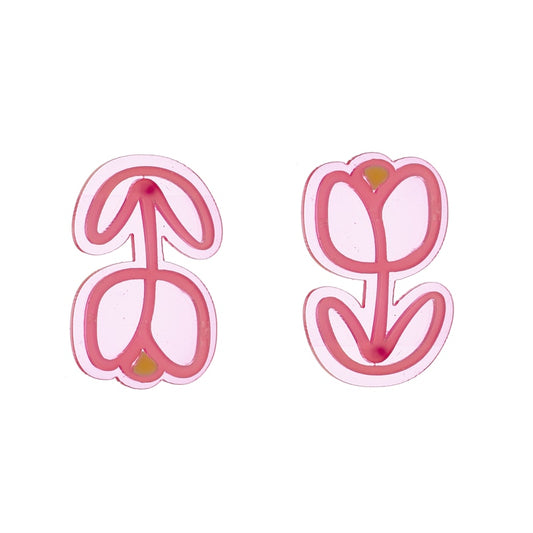 Pink Tulip Drop Earrings Women Travel Fashion Cartoon Earrings Creative Jewelry