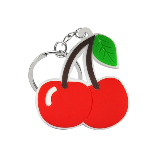 Cherries PVC Keychain Cartoon Decoration Charms Key Accessories Party Gift