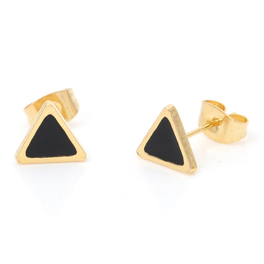 Black Colored Triangle Stud Earrings Women gift Earring Fashion Charm Vintage