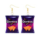 19 Styles Acrylic Snacks Potato Chips Mix Bags Design Dangle Earrings Women